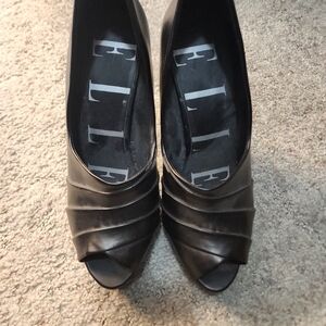 Elle Black Peep Toe Women's Shoes